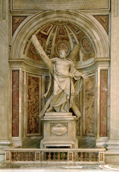 Statue de Saint André, à la base des quatre piliers soutenant le dôme, 1629-40 - Francois Duquesnoy
